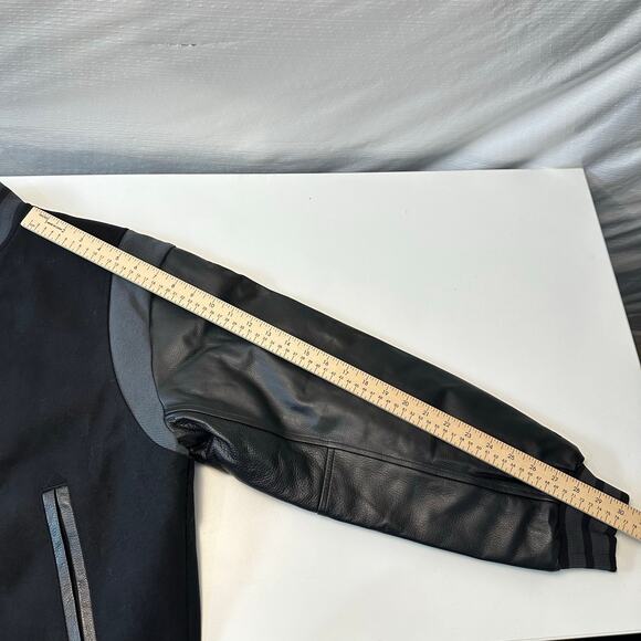 Nike Sportswear Oversized Wool Leather Destroyer Jacket Womens XL FN3672 Black - Picture 14 of 14